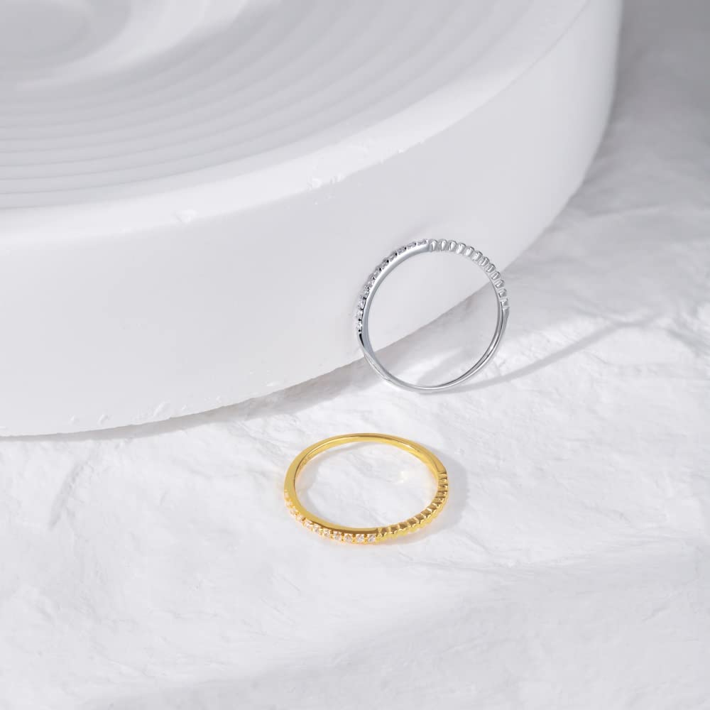 Sterling Silver Modern Infinity Ring with Round Cut Solitaire - Size