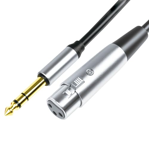 Cable TRS a XLR hembra de 6.35 mm contra interferencias para altavoces y mezcladores de 10 pies