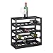 Relaxdays Cantinetta in Legno, Portabottiglie di Vino, Scaffale Portavino per 20 Bottiglie, HLP 52 x 52 x 25 cm, Nero, 1 pz