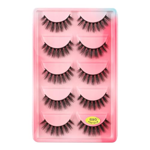 UAMOU 2/50/100 pudełek rzęsy z norek sztuczne rzęsy 3D naturalne sztuczne rzęsy miękkie przedłużanie rzęs makijaż G600 Cheerfully (Color : 5 Pairs G601CS, Size : 100 Boxes)