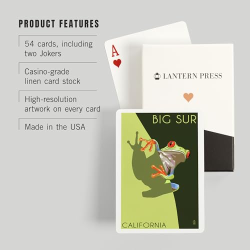 Lantern Press Big Sur California Juego de Cartas Poker miniatura 3