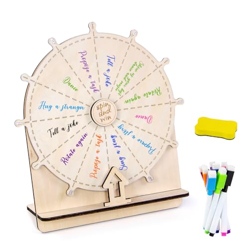Wedding Game Spinning Wheel – Erasable Tabletop Prize Wheel with Stand, Spin The Wheel Game for Engagement Party, School Events, Family Games, Baby Shower