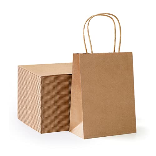 50 Sacchetti Di Carta Kraft Con Manici - 18x23x8.5 Cm - Ecologici E Riutilizzabili Per Regali O Shopping - Foto 9