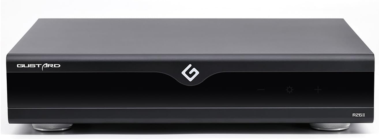 Gustard R26II DAC R2R Network Streaming DSD512 PCM768kHz USB/Optical/Coaxial/IIS/AES/LAN/Clock Input Fully Discrete Balanced Digital-Analog Converter Home Audio Network Streaming Decoder -Black