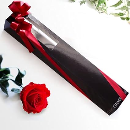 Amazon 1輪のバラ プリザーブドフラワーアレンジ 誕生日プレゼント 花束 一本バラ 一本薔薇 プロポーズの花として ホワイト プリザーブドフラワー オンライン通販