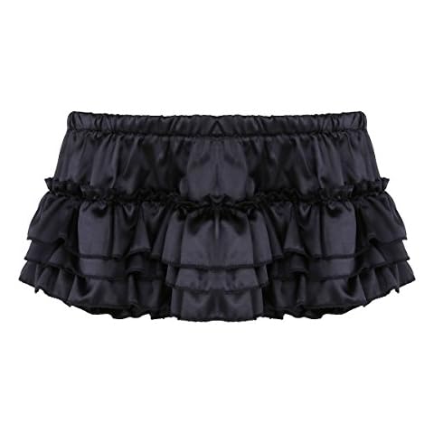 iEFiEL Herren Sissy Slips Rüschen Dessous Reizwäsche Männer Satin Bikini Slip Briefs Shorts Unterwäsche Kostüm Unterhose Cover