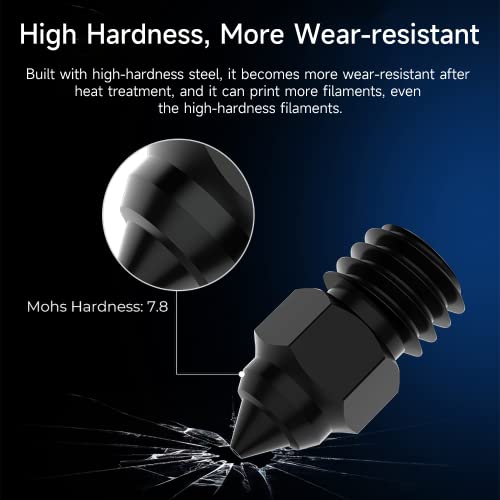 image for Creality 3D Printer Nozzles Kit, 8PCS High-end Hardened Steel Printer 