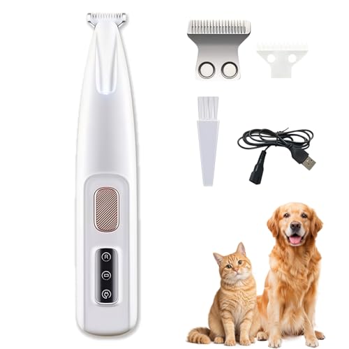 Chatinou Tondeuse de Précision pour Chat, tondeuse chat silencieuse 35db, lames douces sûres, rechargeable usb, autonomie 2h, ipx4, 120g légère, toilettage précis zones sensibles