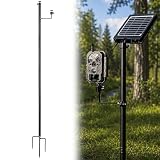 Aifiuroo 57' Trail Camera Mount, Dual Device Ground Stake with Dual 1/4'-20 Ball Heads, Adjustable...