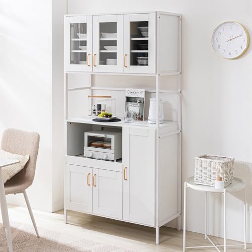 食器棚 キッチンボード 幅94cm スライド スライド 棚 レンジ台 キッチン収納 おしゃれ 北欧風 キッチンキャビネット レンジボード スチールラック ラック