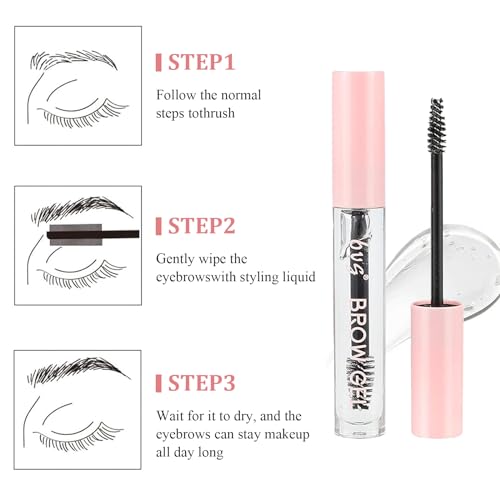 INBOLM Eyebrow Gel,Brow Gel,Long Lasting Clear Brow Gel,Waterproof Eyebrow Gel Clear,Eyebrow Glue Brow Fix Gel Clear Brow Gel,Clear Mascara For Eyebrows Styling Repair Make Up Set - Image 7