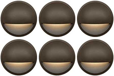 GKOLED Low Voltage LED Deck Lights, 12V AC/DC Landscape Step Railing Fence Light, 2W 2700K Accent Lighting Fixture, Die-cast Aluminum, Dark Brown, 6-Pack