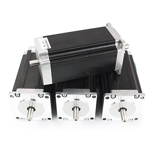 CNCTOPBAOS 4Pcs Nema23 Stepper Motor 3A 112mm 425oz-in 2.8N.m 1.8° 4-Lead 57x57x112mm,2-Phase Hybrid Stepper Motor Nema 23 for CNC Router Milling Lathe Engraving Machine 23HS2430B φ8mm Dual Shaft
