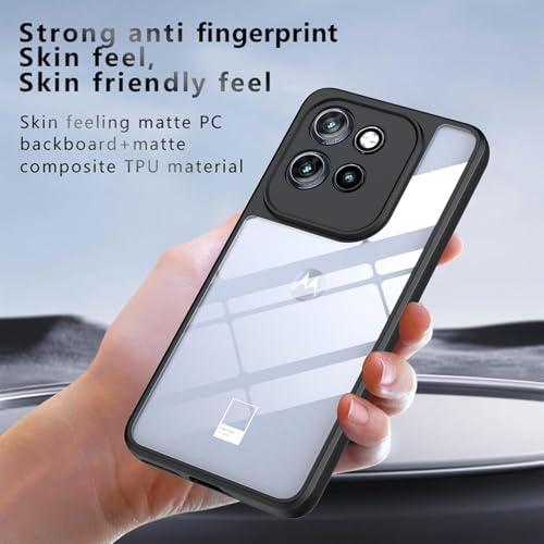 Image of REALCASE Stylish Shockproof Armor Back Cover Case for Moto Edge 50 Neo 5G | Slim Fit Hard Clear PC Back & Soft TPU Bumper | Protective Transparent Case for Motorola Edge 50 Neo 5G