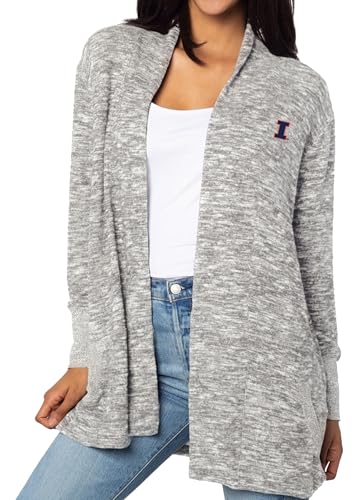 Image of chicka-d Women's Cozy Fleece Cardigan Heather Grey