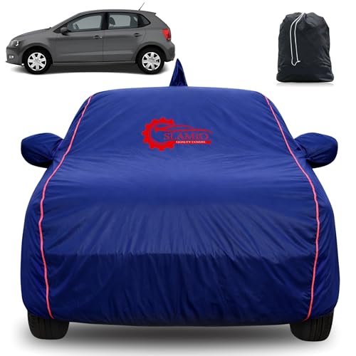 Image of 100% Waterproof Car Cover for Honda's Jazz 2009-2014 | All-Weather, Dustproof & UV Protection | Heavy-Duty 3-Layer Fabric | Custom Fit with Mirror & Antenna Pocket | Navy Blue