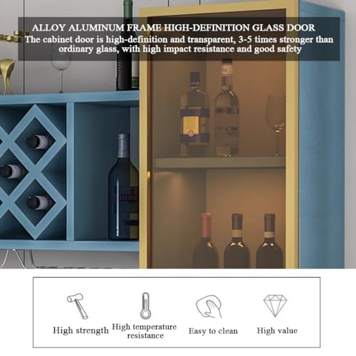 Présentoir à vin diamant mural avec support verre flottant blanc - 4