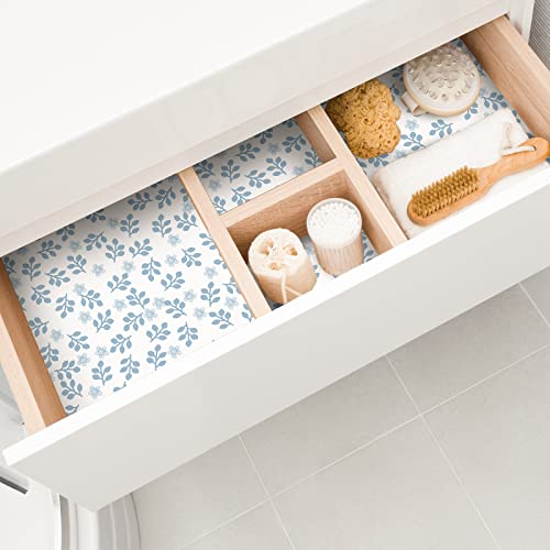 Gersoniel 10 Sheets Drawer Liners for Dresser Scented Drawer Liners Non Adhesive Scented Paper for Fragrant Home Shelf Closet(Linen,Grass Style)