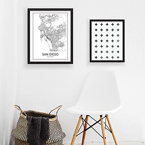 San Diego Map Poster San Diego Map Print City Map Posters Modern Map Art California Map Art California Map Wall Art Black And White Minimalist Art Scandinavian Poster 8X10 #TOP3