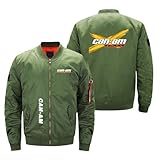 Chaquetas Bomber Cortavientos para Hombre para C.a.n-a.m Abrigos con Cremallera Ropa De Carga Gruesa Prendas De Abrigo De Aviador Traje De Vuelo Sin Capucha-Green||L