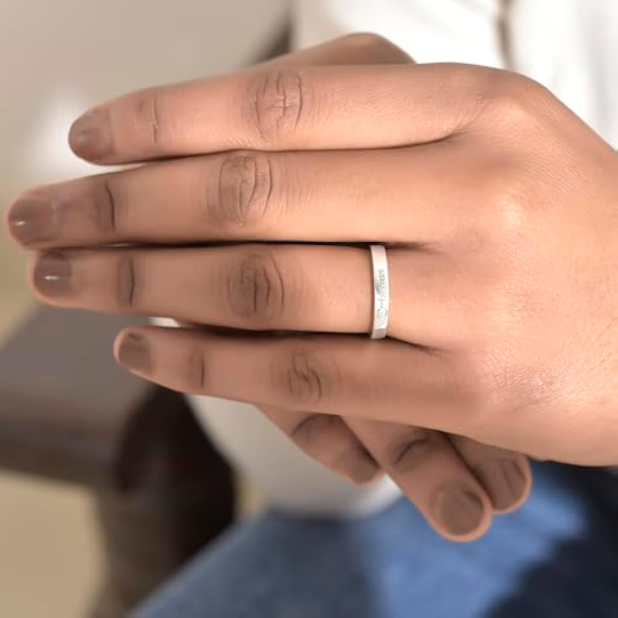 925 Sterling Silver Plain Customized Band Ring, Unisex