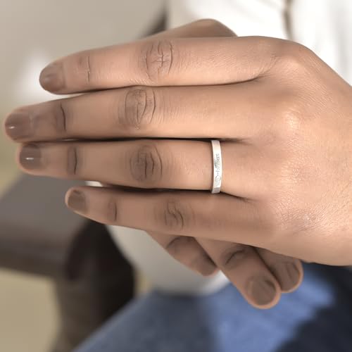 Image of Sechi 925 Sterling Silver Plain Customized Band Ring for Mens and Women | 925 Stamped Stacking Thumb Finger Ring Boys & Girls | Gift for him her | Chandi Ring | Thumb Ring |Unisex Jewellery