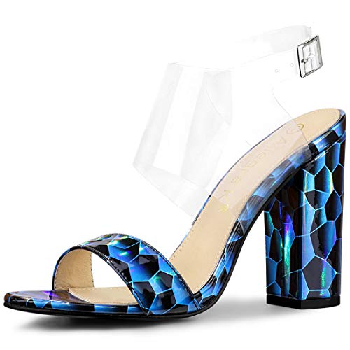 Allegra K Women's Opened Toe Clear Heel High Heels Clear Sandals