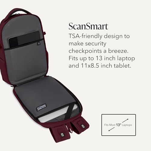 SwissGear 1900 Mini ScanSmart 16-Inch Backpack, Fits Up to 13-Inch Laptop, RFID Protection & ScanSmart TSA-Friendly Compartment, Merlot - image 3
