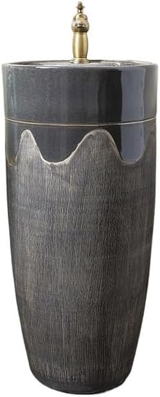 Pedestal Sinks Floor-Standing Column Sink Ceramic Home Bathroom Outdoor Courtyard Retro Wash Basin (A)