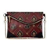 voucong Monedero elegante de piel sintética para mujer, estilo gótico, para juegos de mesa, color burdeos