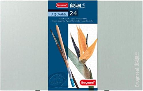BruynzeelDesign Professional Watercolor Pencils Set of 24 + Brush | Water-Soluble Artists Pencils for Drawing, Coloring & Painting