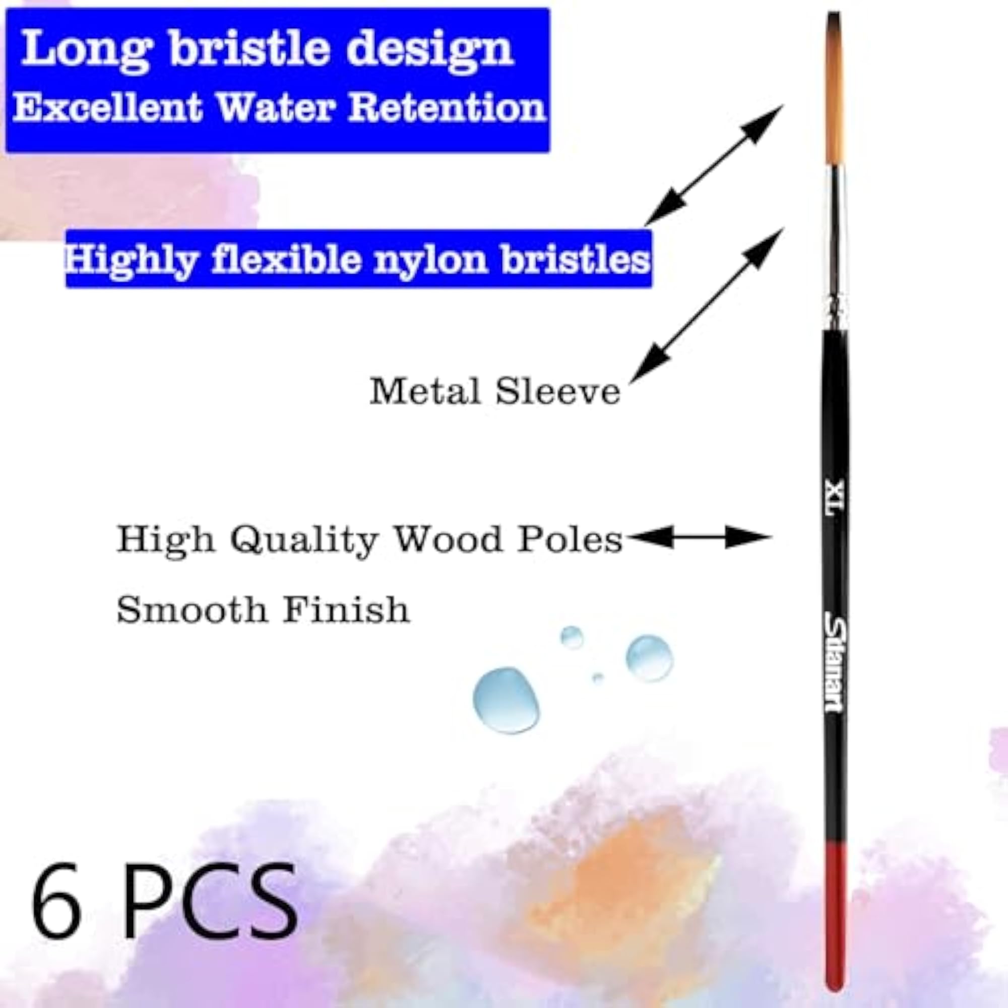 6pcs Lettering Quill Brushes for Sign Painting