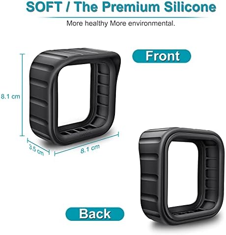 CaseBot Silicone Case for All-New Blink Outdoor Camera - [3-Pack] Weatherproof Camouflaged Skin Cover with Hat Brim for Blink Outdoor Indoor Home Security System, Black