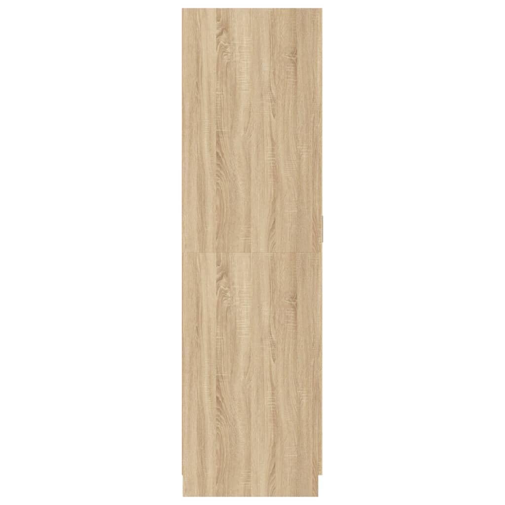 Armario De Roble VidaXL - 77x48x102 Cm, Madera Contrachapada, Con Estante - Necesita Montaje, Ideal Para Dormitorio