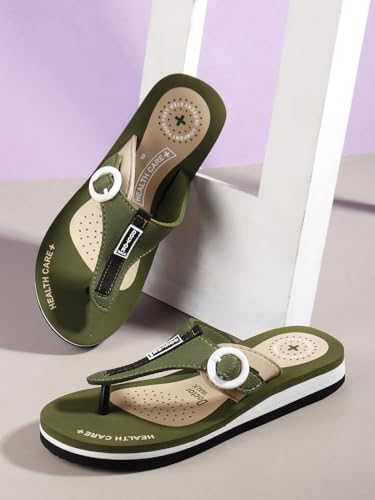 Image of Duosoft Flip Flop for Women | Soft Comfortable | Breathable | Fashionable | Stylish | Trendy | Super soft | Lightweight | Anti-Slip Sole | Indoor & Outdoor |DW-34-Brown
