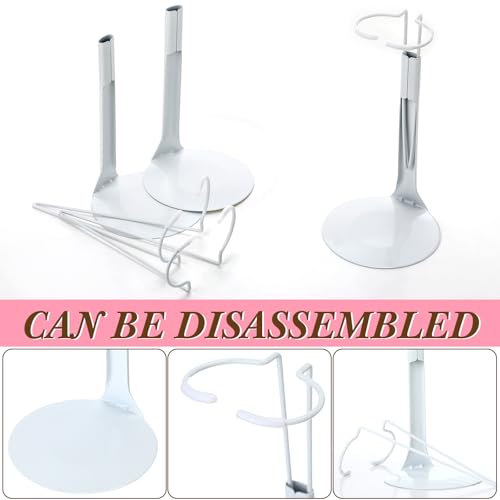 Image of Yaocom 24 Pcs Doll Stands Adjustable Action Figure Stands with Expandable Waist Wire for 8 inch-12 inch Dolls Action Figure(White)