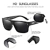 DUBERY Unisex Wide Frame Polarized Sunglasses UV Protection Retro Rectangular Sun Glasses D912