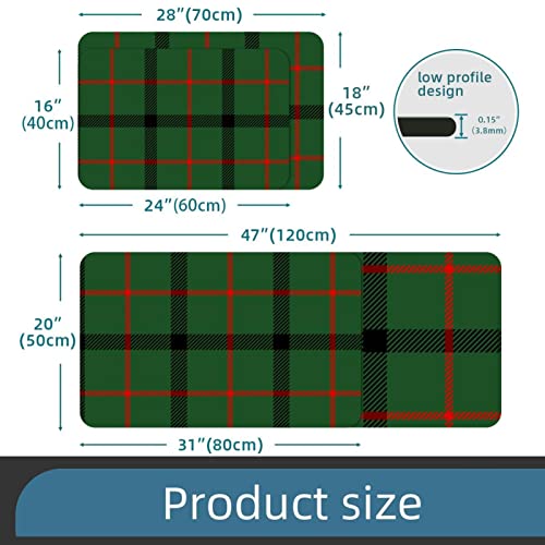 Lorvies Tartan Plaid Scottish Pattern Indoor Door Mat, Non-Slip Absorbent Doormat Inside Floor Mats Area Rug For Entryway, Machine Washable Entrance Rug Outdoor 20X47 #TOP2