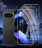 3 películas de vidro compatíveis com Google Pixel 10/Pixel 10 Pro/Pixel 9/Pixel 9 Pro [compatível com desbloqueio de impressões digitais] [pacote com 3] [vidro temperado] [dureza 9H] [vidro temperado