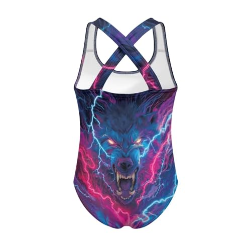 Image of Girls One Piece Cat Swimsuits Quick Dry Cartoon Beach Bathing Suit Crossback Swimwear for Kids 5-14 Years