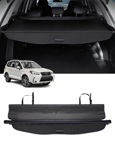 Tonneau Cover Stopper / Holder Repair - 2010-2013 Subaru Outback & 2009-2013 Forester 6 Powerty Retractable Cargo Cover for 2014-2018 Subaru Forester Accessories(ONLY for Electric Tailgate,NOT for Manual Tailgate), Canvas Texture Trunk Cover Privacy Screen Rear Shade(with Extented Cover)