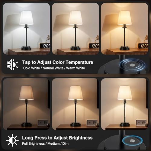 Cordless Table Lamp Black,Rechargeable 6000mAh Battery Operated,17-Inch by WAMCOZ - Used condition - Image 5