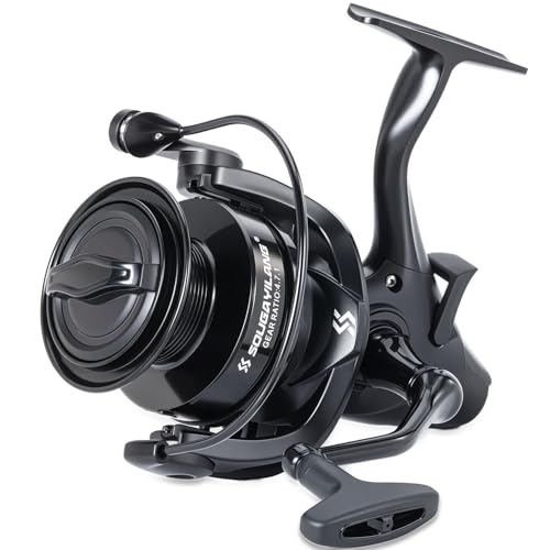 Sougayilang Carp Spinning Reel,33Lbs Max Drag Fishing Reel Front and Rear Drag System,Full-Metal Spool+CNC-Machined Crank, Ldeal for Carp and Catfish -6000 Series