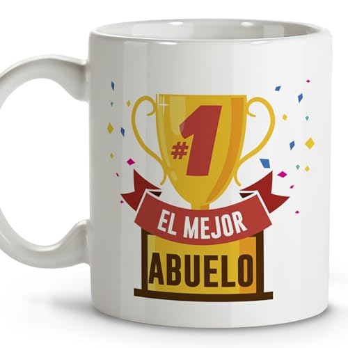 LolaPix Regalo nonni per primi. Tazze colazione. Regalo nonno. Regali per nonni. Tazza in ceramica, 330 ml.