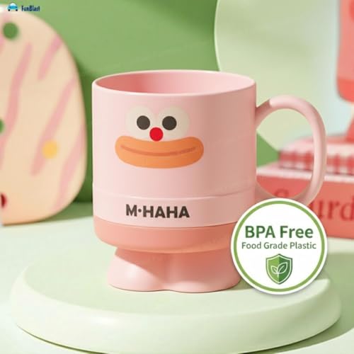 Image of FunBlast Milk Mug for Kids - 390 Ml; Unbreakable Mug for Kids, Milk Mugs for Kids Unbreakable - Milk Drinking Cup for Kids (Pink2)