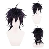 Ani路Lnc Ghirga Narancia Cosplay Wig Short Dark Purple Synthetic Hair Wigs