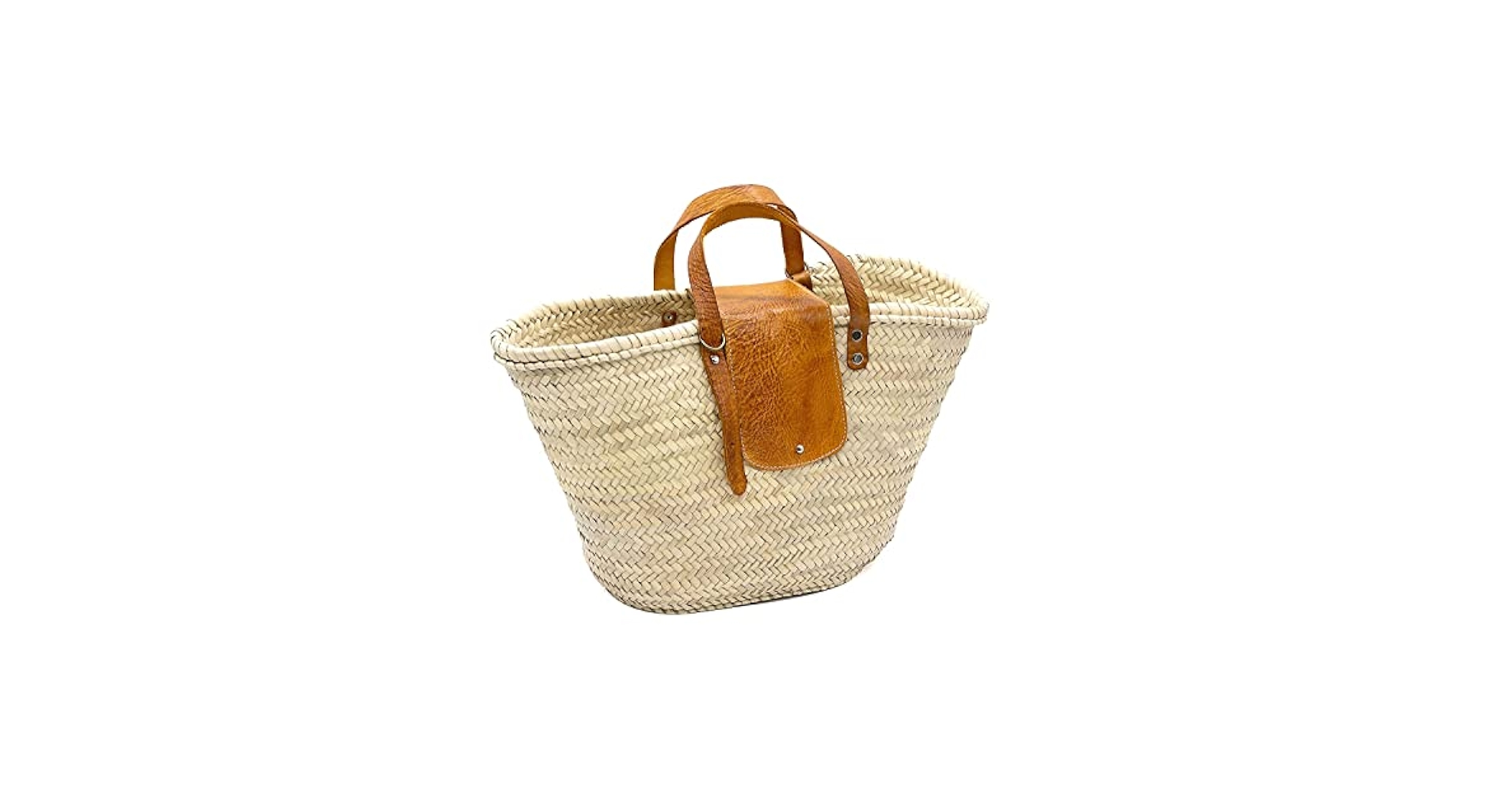バッグ French Baskets French Basket, straw bag with leather handles, beach bag