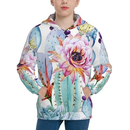 Cactus Kid Hoodies Boys Sweatshirts Girls Pullover with Pocket