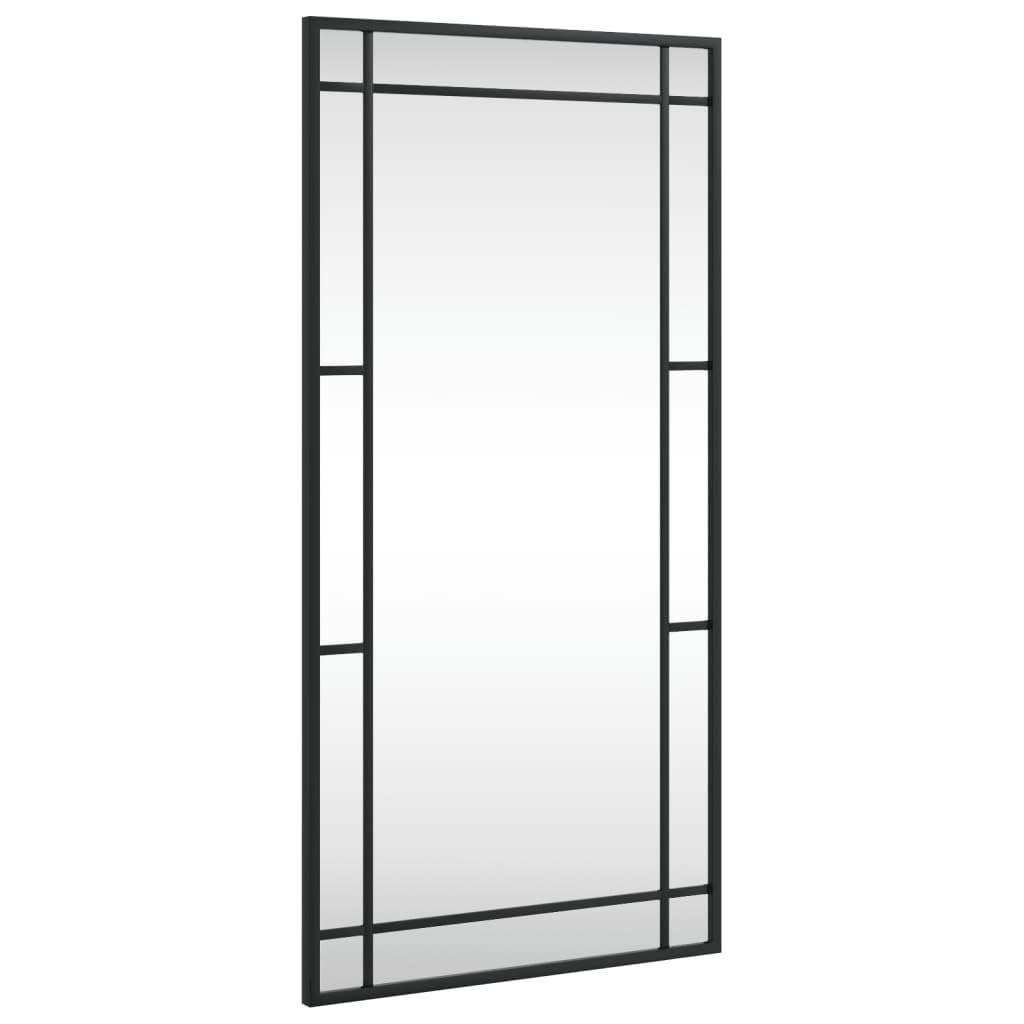 vidaXL Espejo de Pared Rectangular de Hierro Negro 40x80 cm