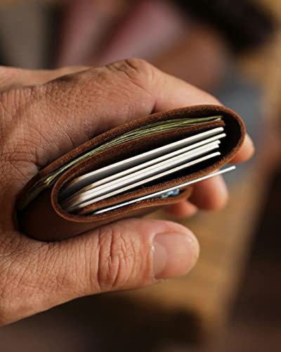 Handmade Real Leather Wallet for Men - Minimalist Design Large Capacity - Slim Case holds Money and Cards for Men & Women (BLACK)4